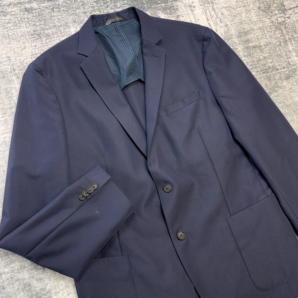 Hugo BOSS Blazer Jacket Mens 44R Navy Travel Marzotto Mohair Wool Performance